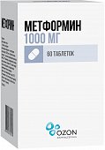 Метформин, таблетки 1000мг, 60 шт, Озон ООО
