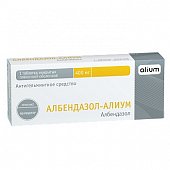 Албендазол-Алиум, таблетки, покрытые пленочной оболочкой 400мг, 1 шт, Алиум АО